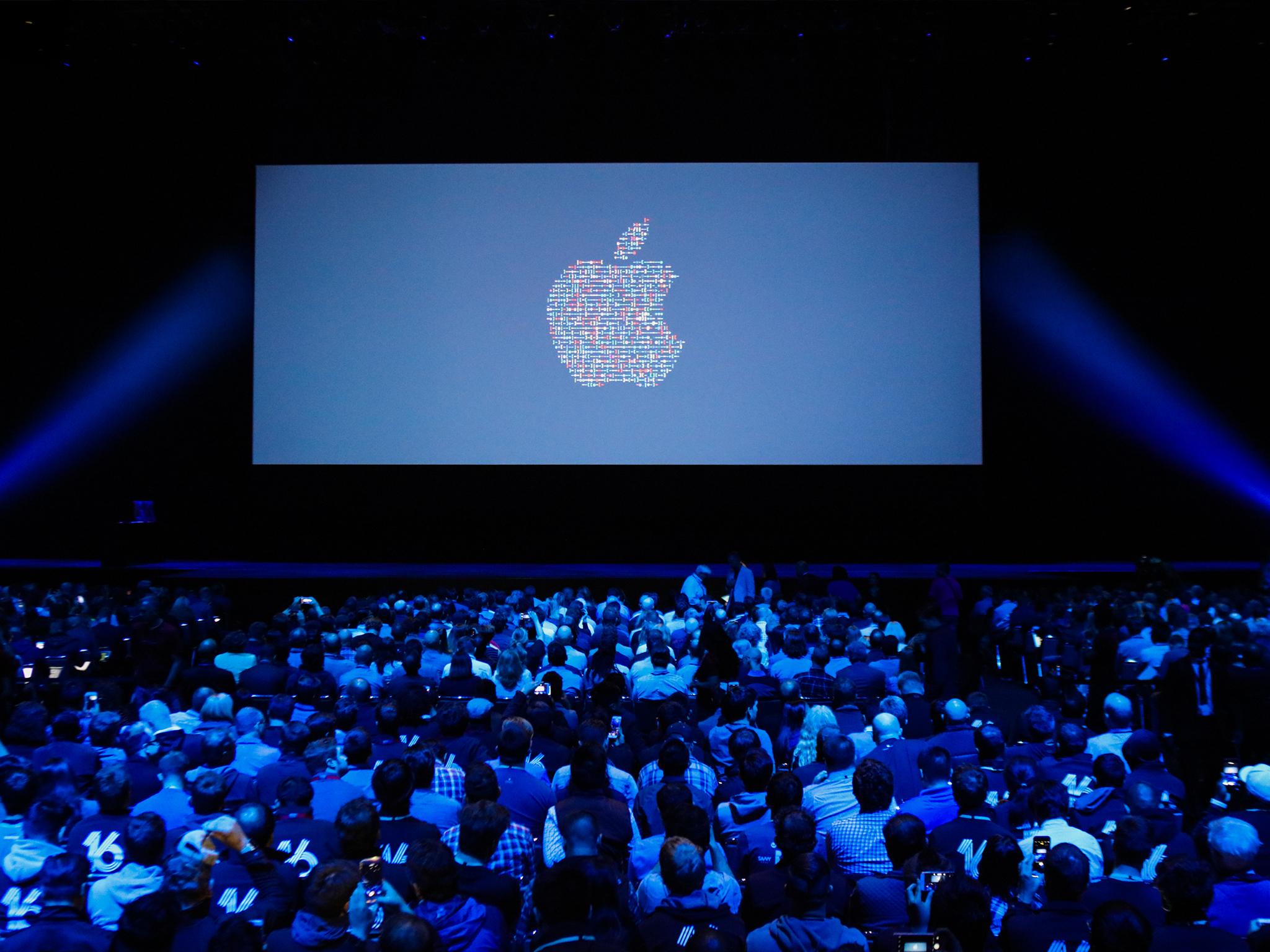 People take their seats ahead of Apple's annual Worldwide Developers Conference presentation at the Bill Graham Civic Auditorium in San Francisco, California, on June 13, 2016