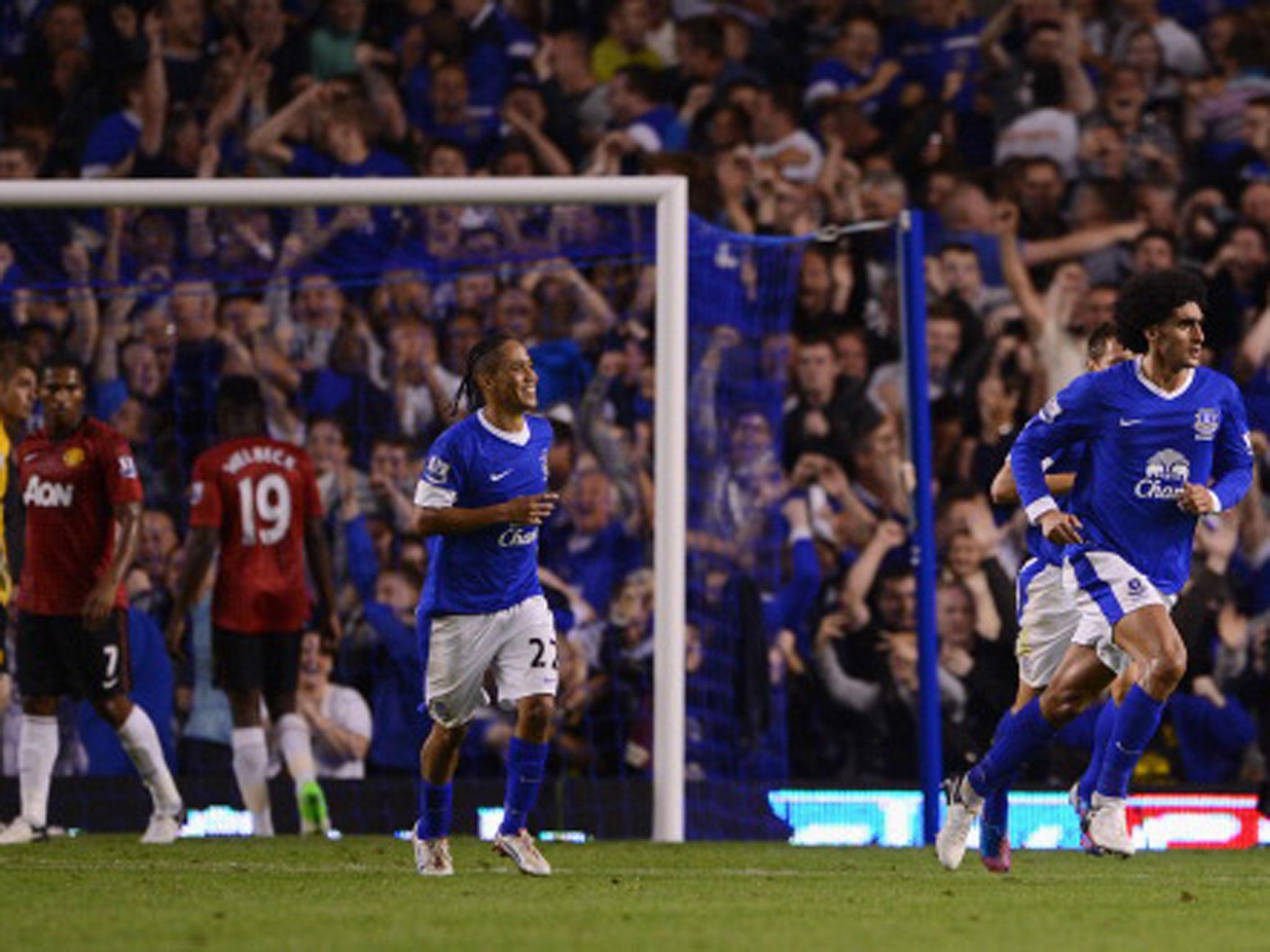 Everton's Marouane Fellaini scored the winner against Manchester United on the opening weekend of the 2012/13 season (Getty)
