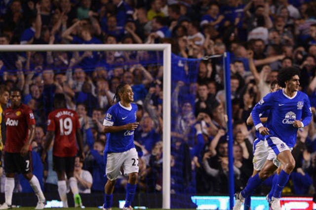 Everton's Marouane Fellaini scored the winner against Manchester United on the opening weekend of the 2012/13 season (Getty)