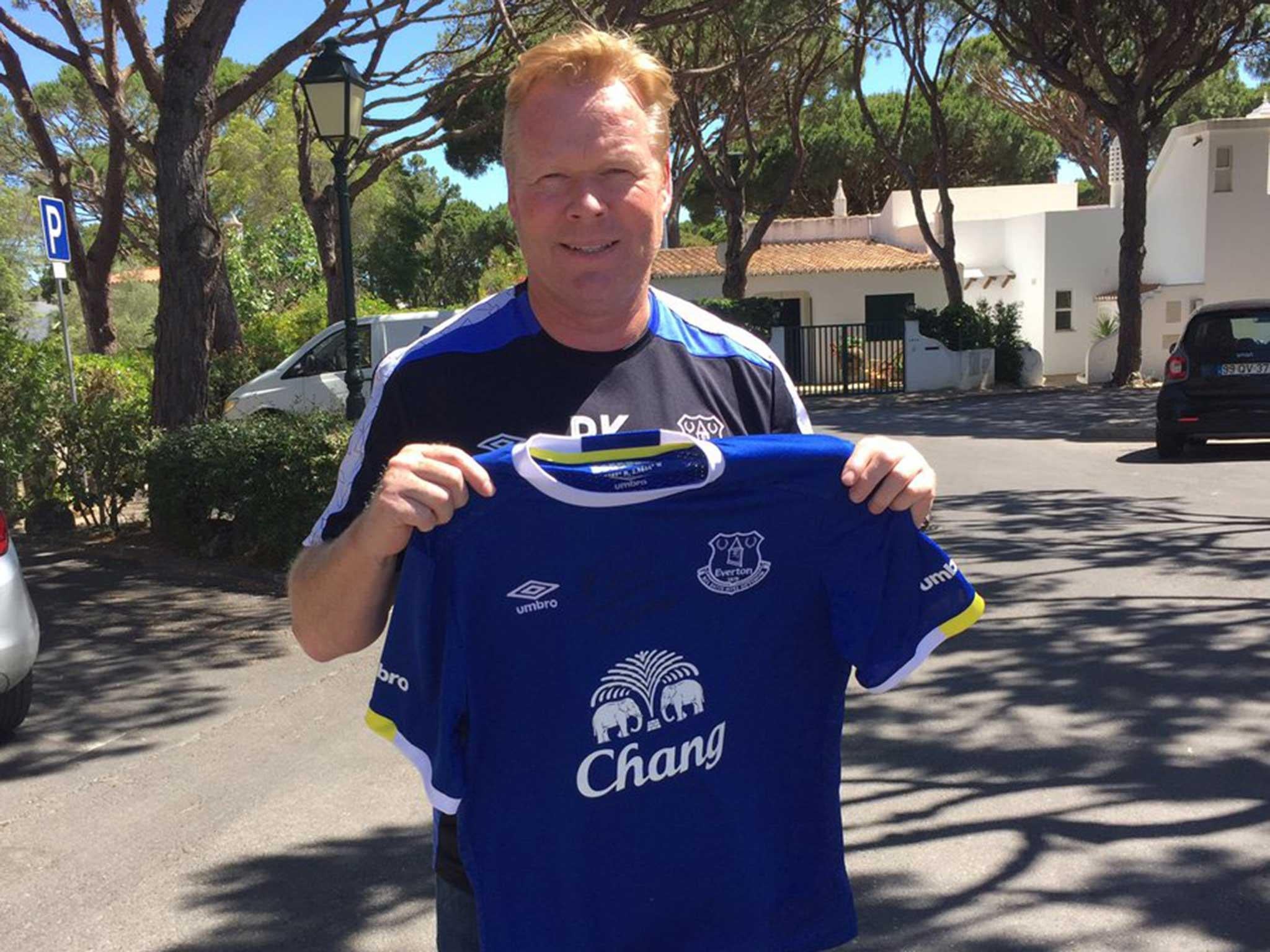 Ronald Koeman posted a picture with an Everton shirt on his Twitter account following the official announcement