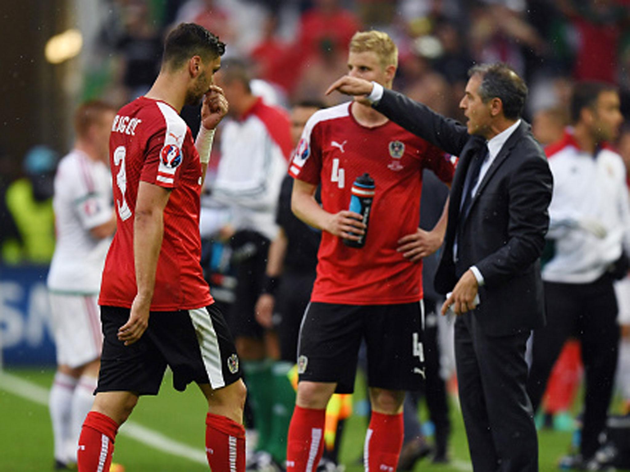 Aleksandar Dragovic was dismissed for Austria toward the end of the match (Getty)