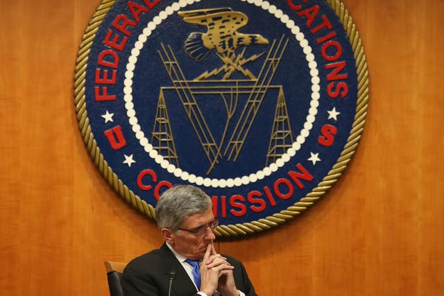 FCC Chairman Tom Wheeler listens to testimony before the commission voted to uphold net neutrality in February, 2015