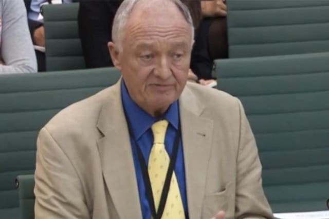 The former London Mayor speaking to the Home Affairs Select Committee
