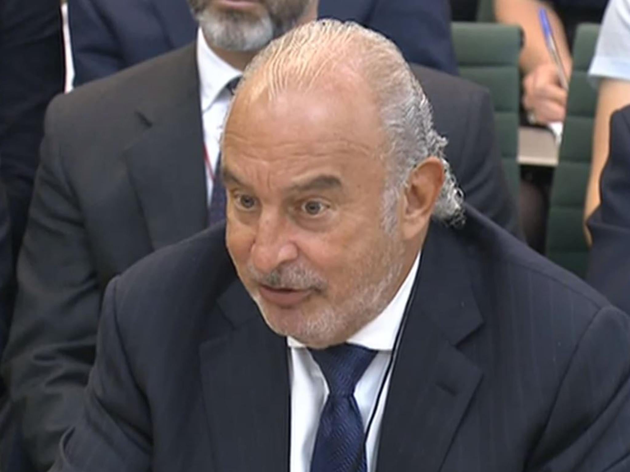 Philip Green answers MPs' questions about the collapse of BHS