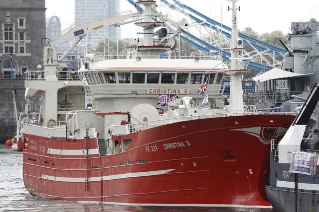 The Christina S, among a flotilla of fishing vessels campaigning to leave the European Union