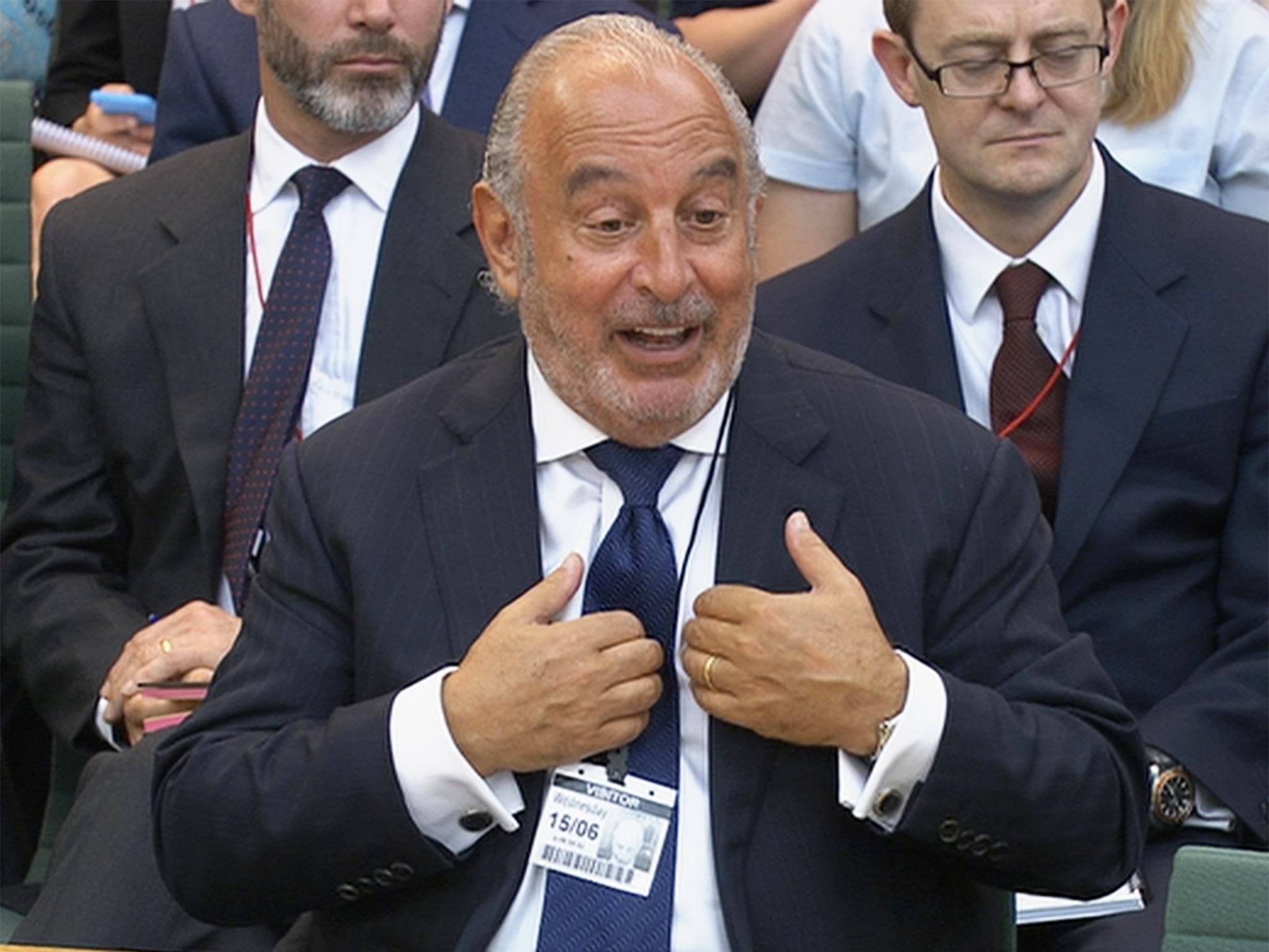 Philip Green answers MPs' questions about the collapse of BHS