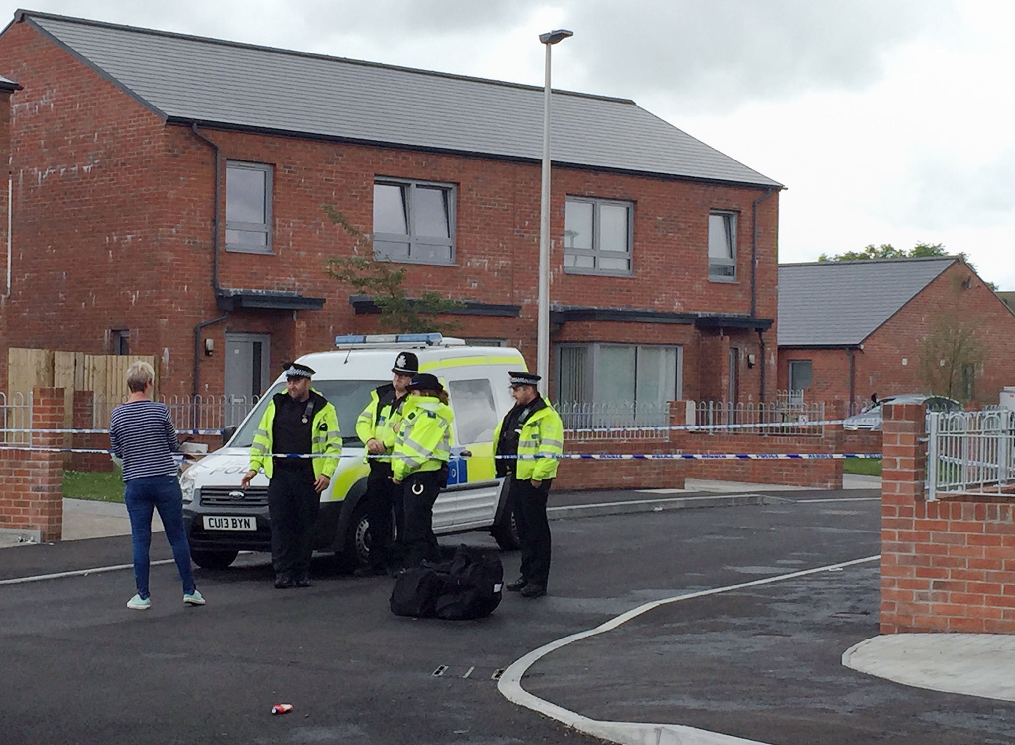 Police in Maes y Bwlch, Llanelli, where a man died following an incident involving a Taser