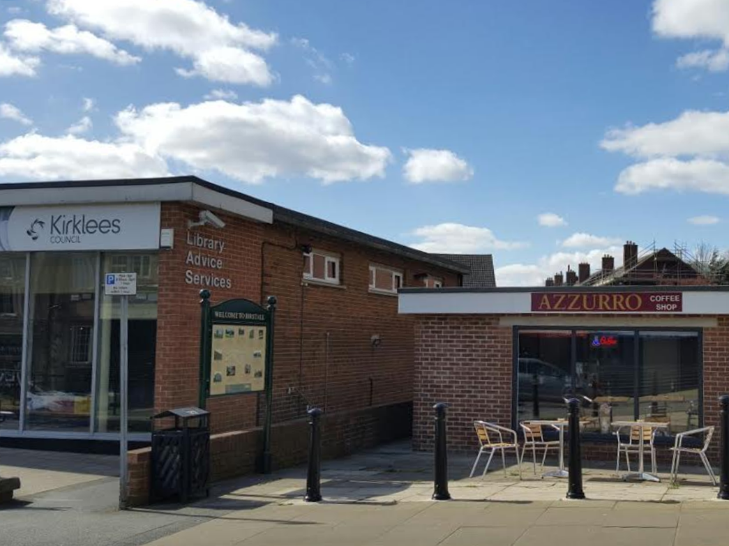 Azzurro Cafe next to Birstall Library, where MP Jo Cox was attacked