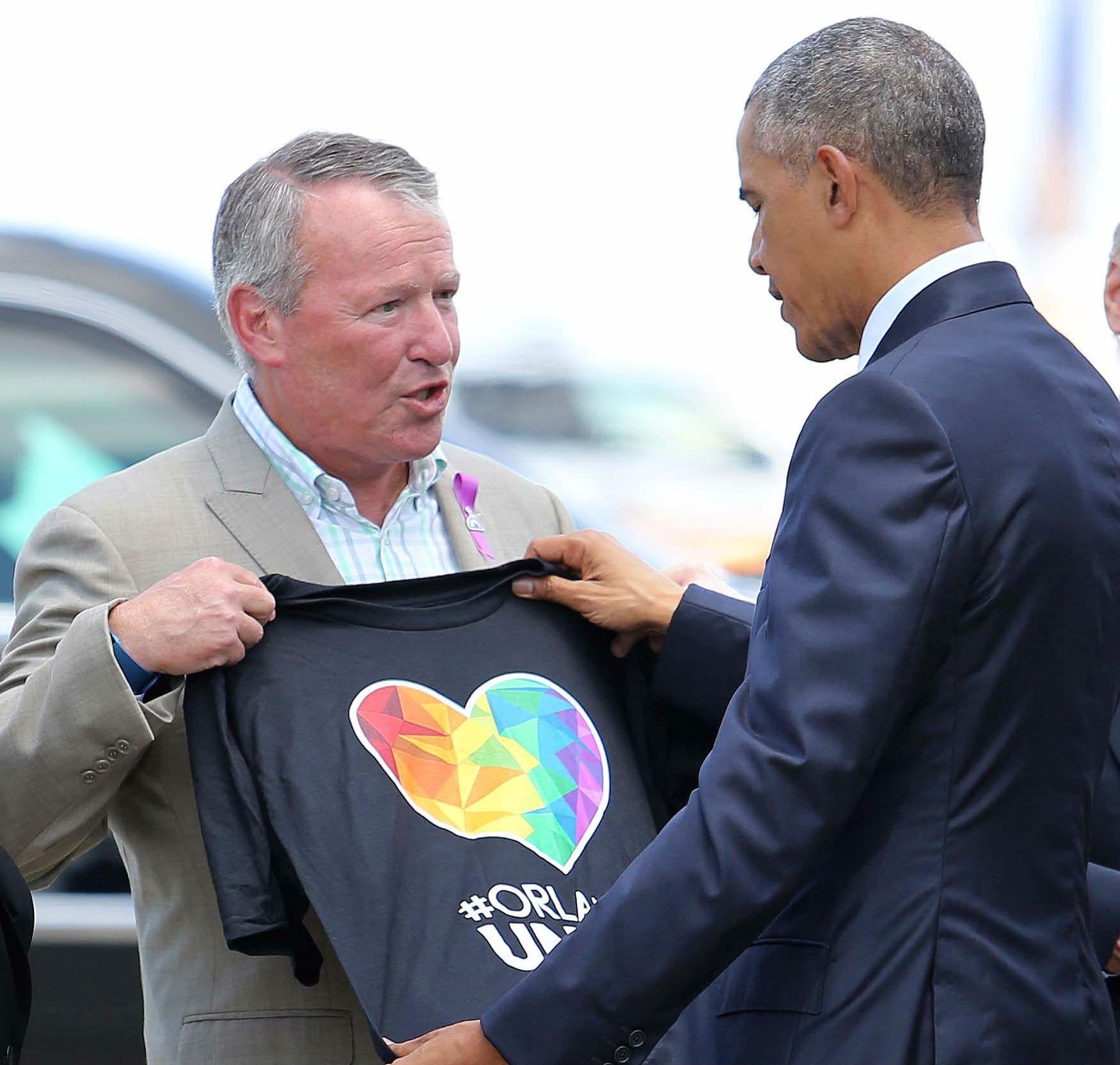 Mr Obama met with Orlando mayor Buddy Dyer