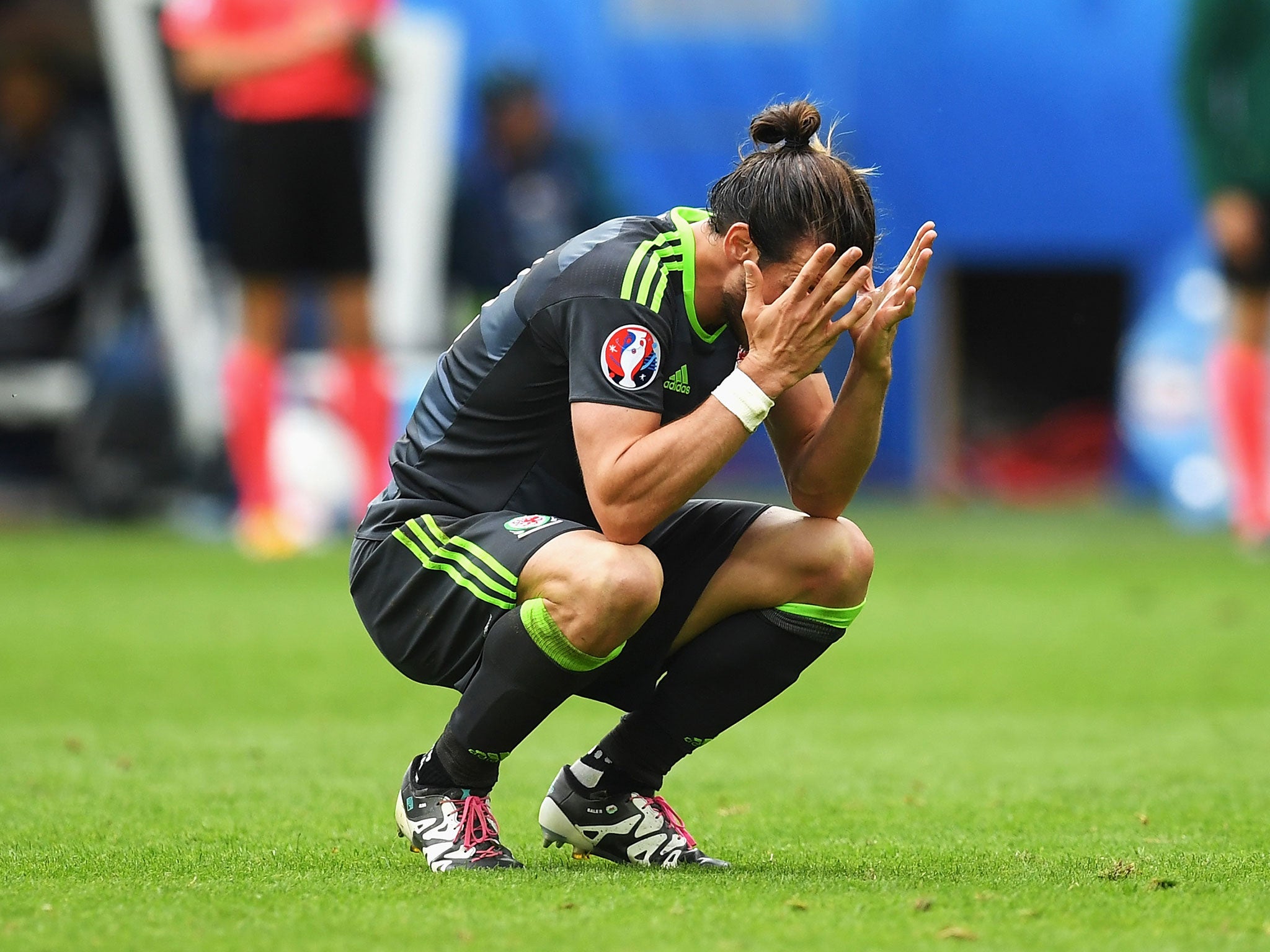 Gareth Bale shows his dejection after England take the lead in Lens