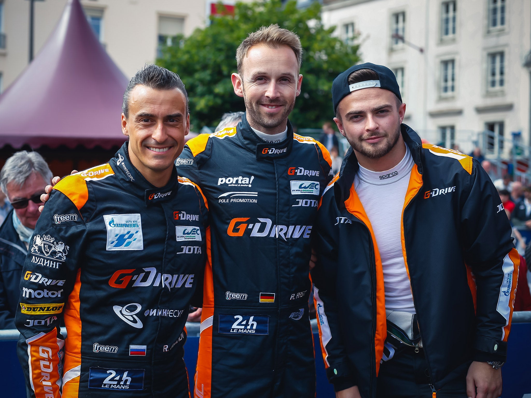 I'll be sharing the car with Roman Rusinov (left) and Rene Rast (middle) (G Drive Racing)