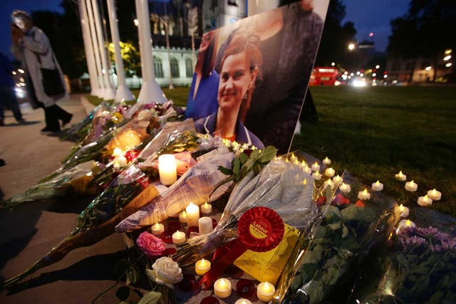 Tributes for Jo Cox are laid in Parliament Square
