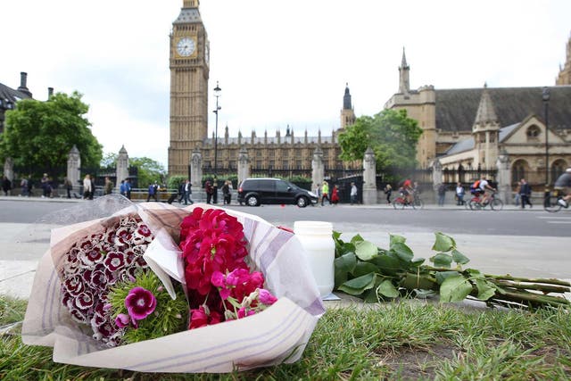 Tributes left to Labour MP Jo Cox, who died after being attacked in her constituency