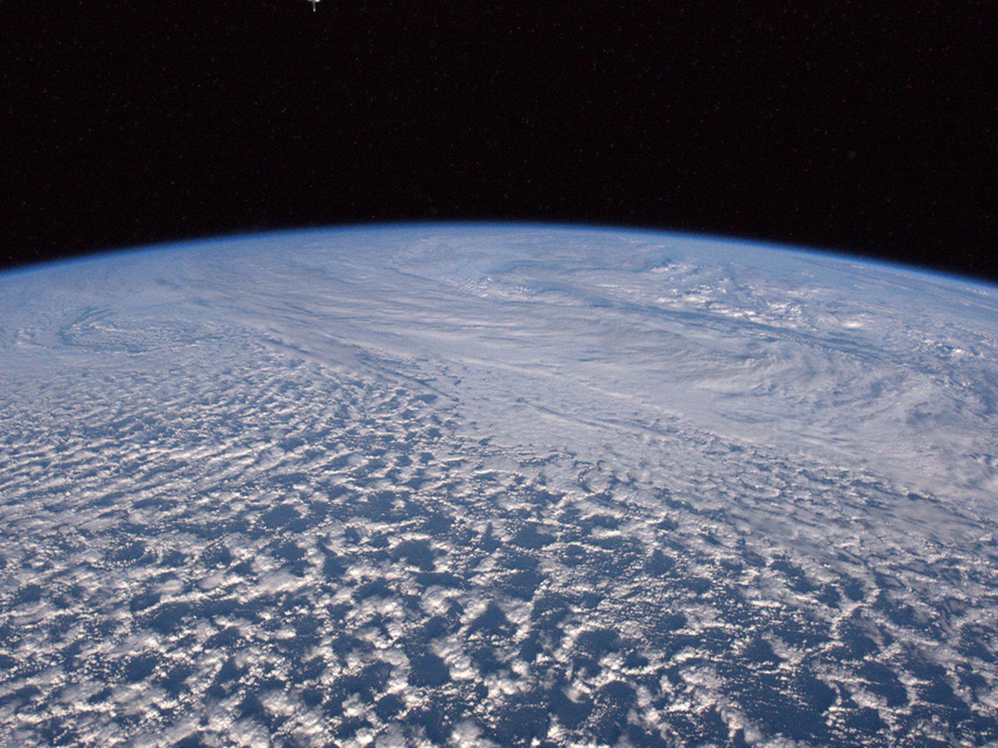 A view of clouds over the Atlantic ocean