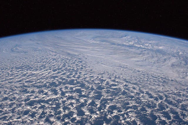A view of clouds over the Atlantic ocean
