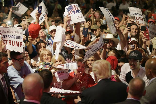 Trump greets supporters in Dallas in Gilley's Ballroom