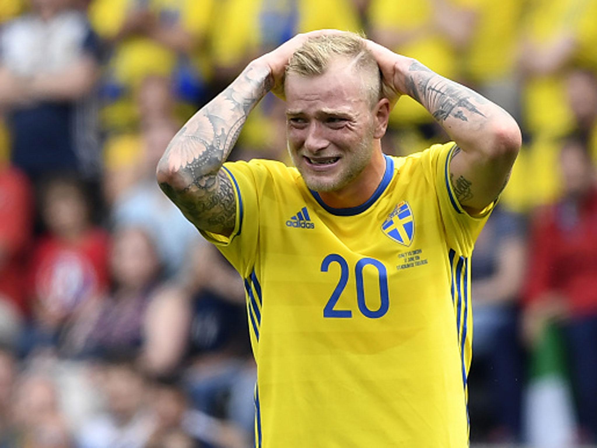 
John Guidetti struggled to make a mark up front for Sweden (Getty) 