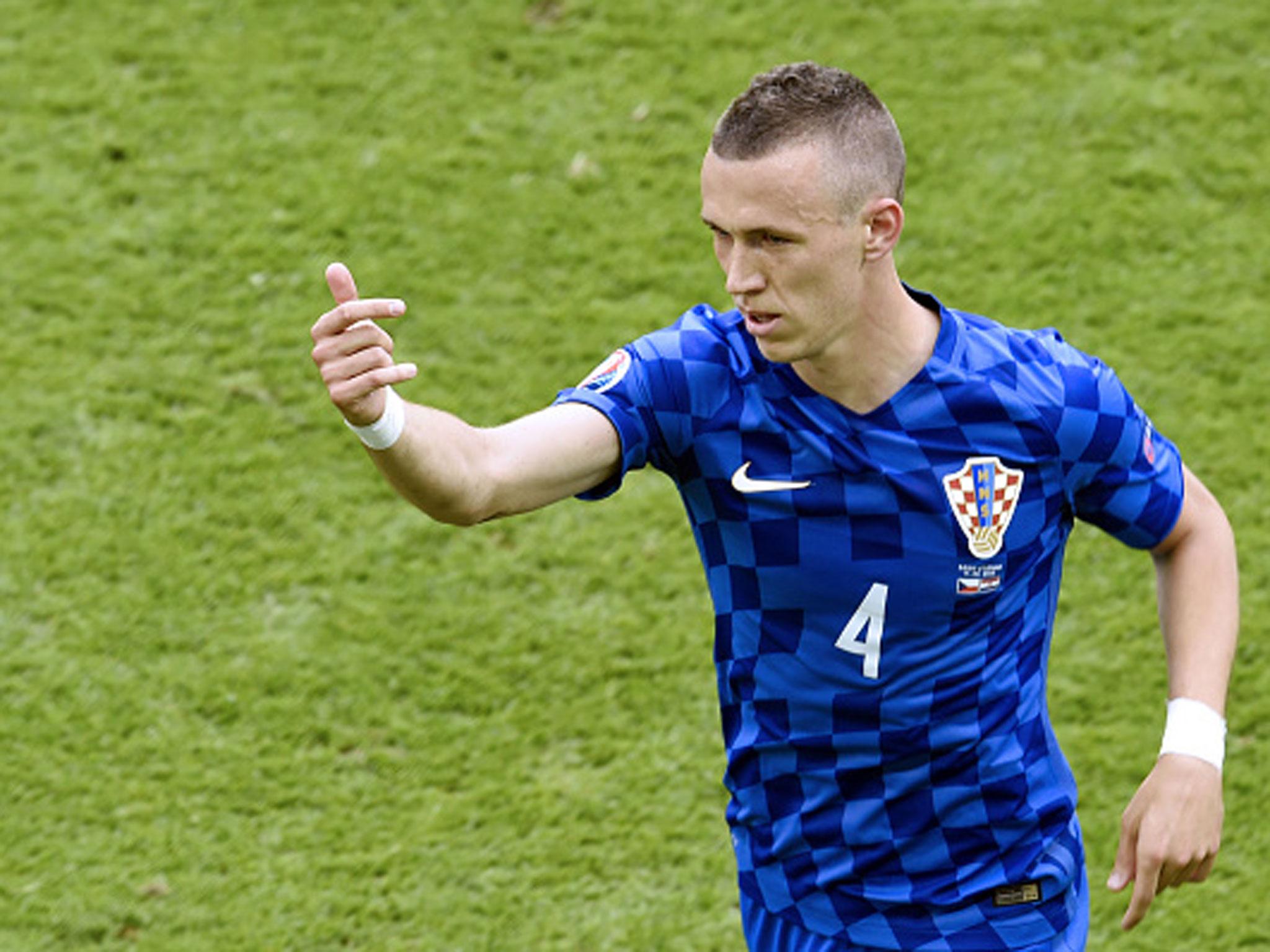 Ivan Perisic celebrates after opening the scoring for Croatia (Getty)