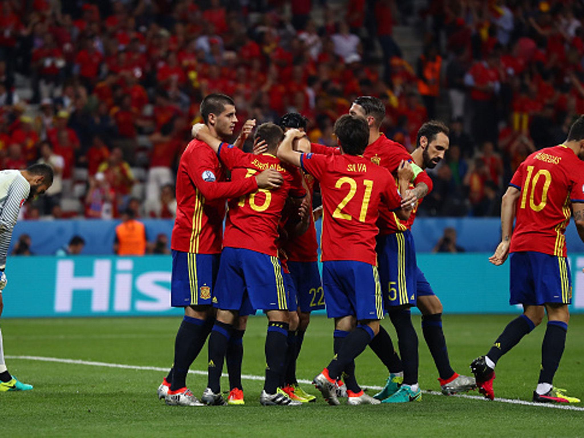 Holders Spain eased past Turkey on Friday night in Nice and into the last sixteen (Getty)