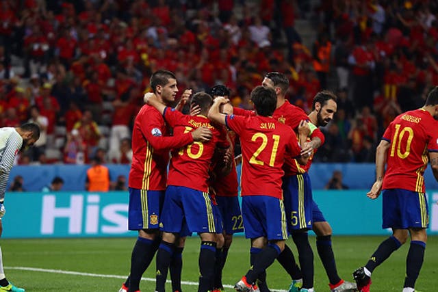 Holders Spain eased past Turkey on Friday night in Nice and into the last sixteen (Getty)