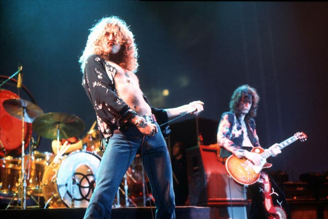 Singer Robert Plant and guitarist Jimmy Page in 1975, at the peak of the band’s pomp