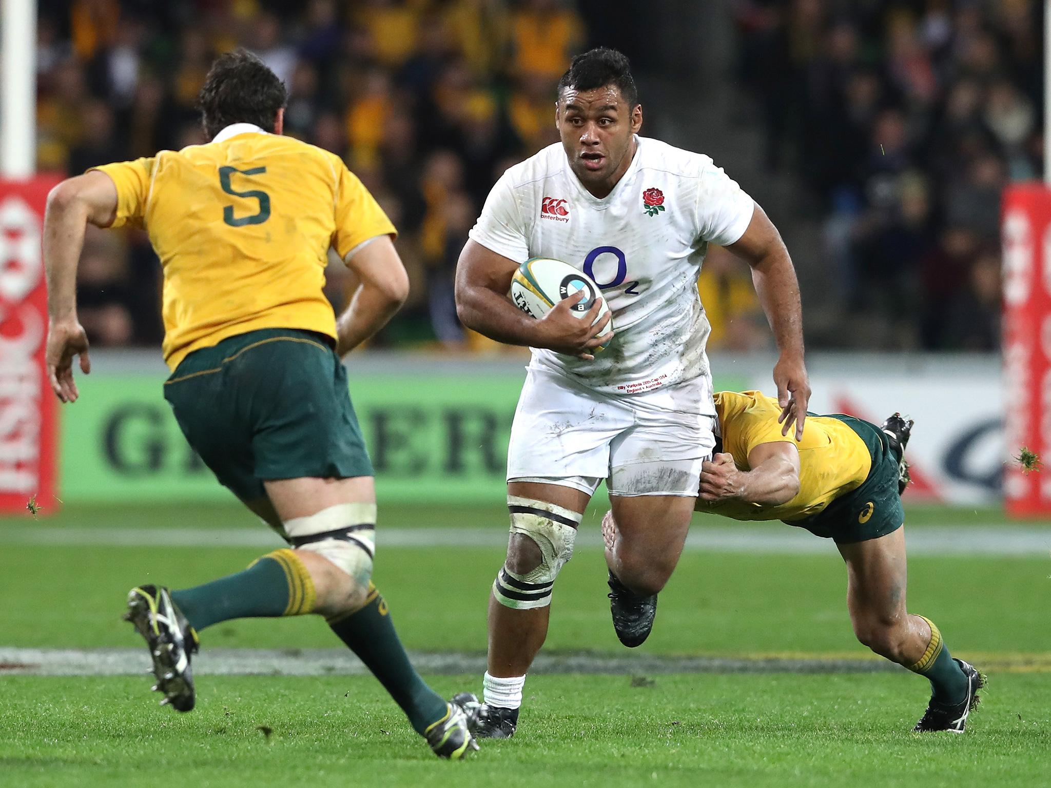 Billy Vunipola of England breaks with the ball