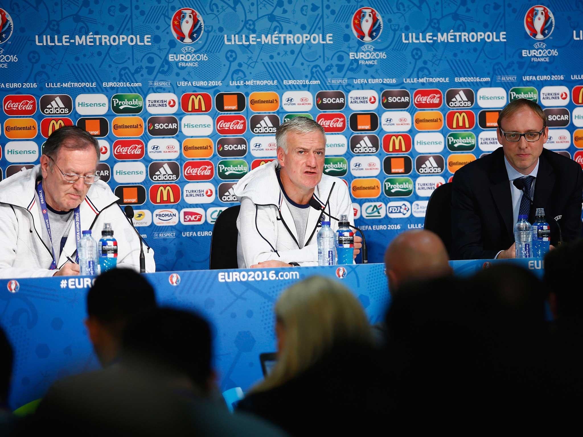 Didier Deschamps addresses the media after the controversy