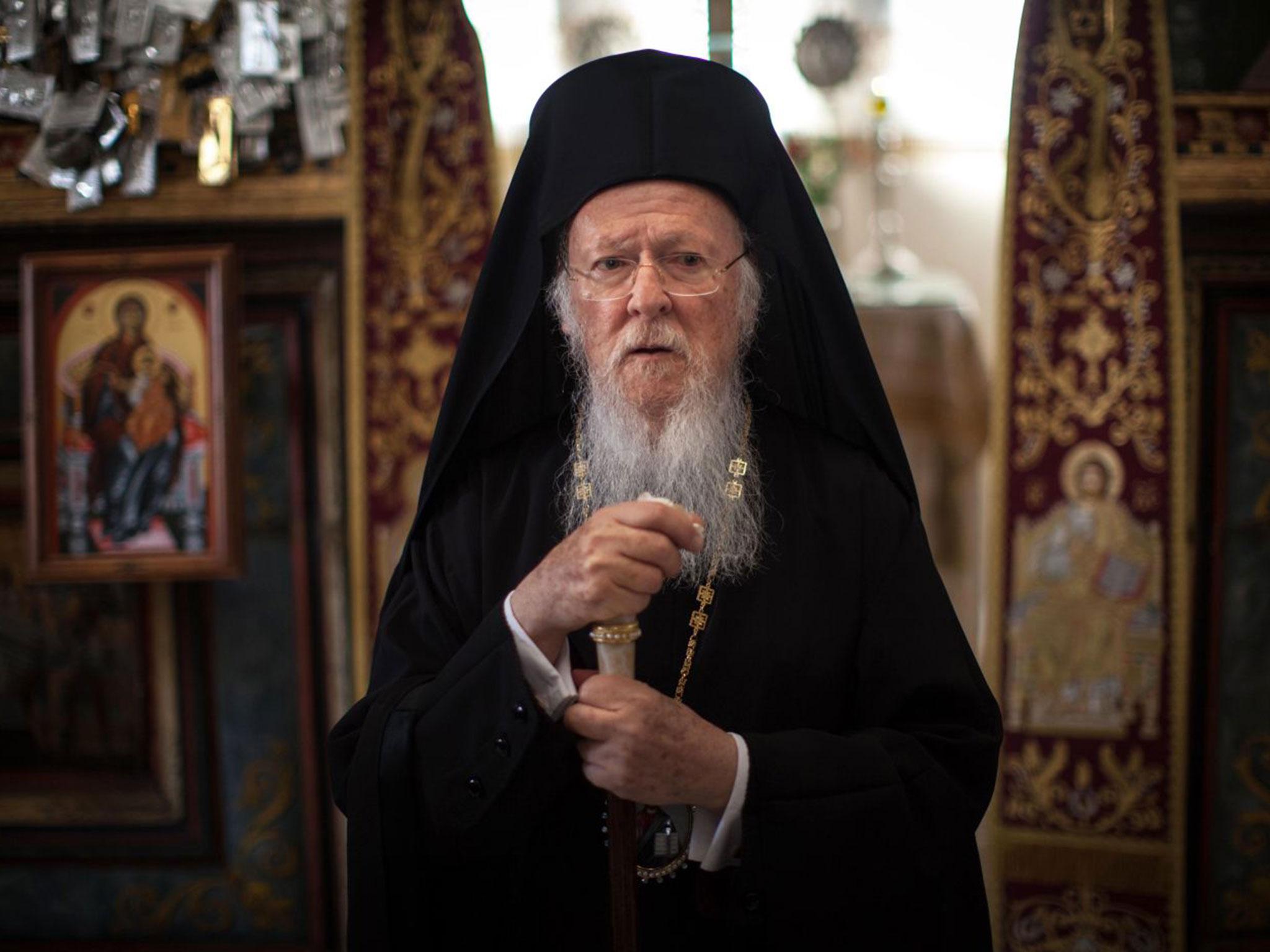 Patriarch Bartholomew speaks at the meeting