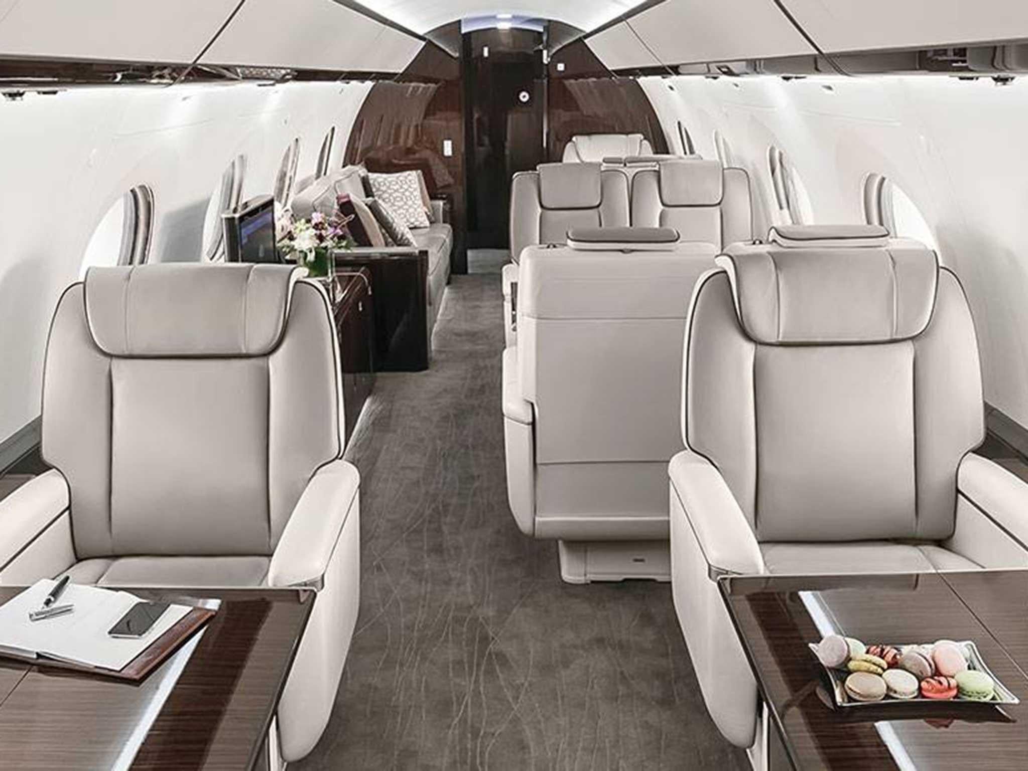 The Gulfstream G650ER seats up to 14 passengers and sleeps 6