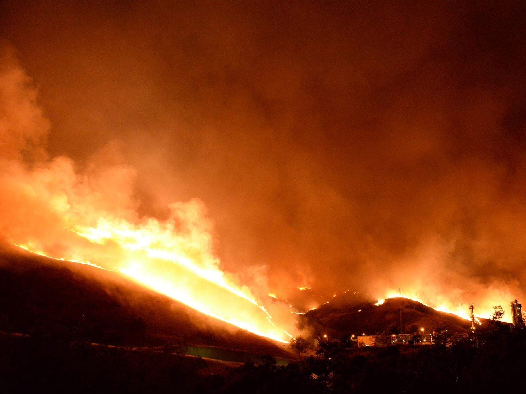 The Sherpa fire burns outside of Santa Barbara, California (Reuters)
