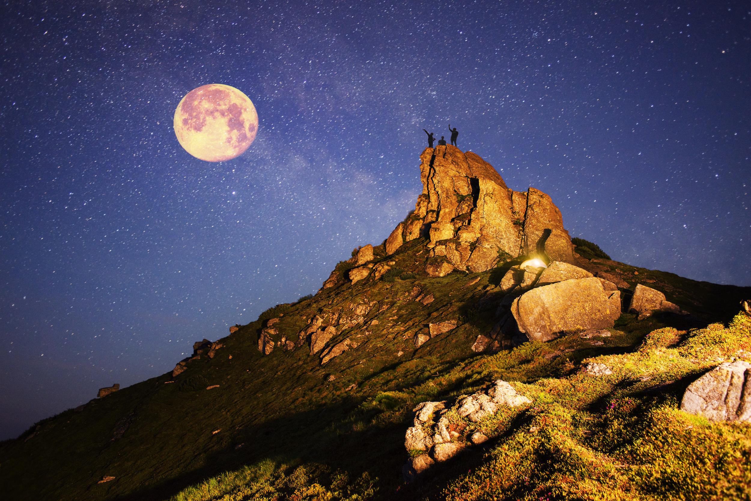 Viewing the night sky amid Sedona's dramatic, rock scenery