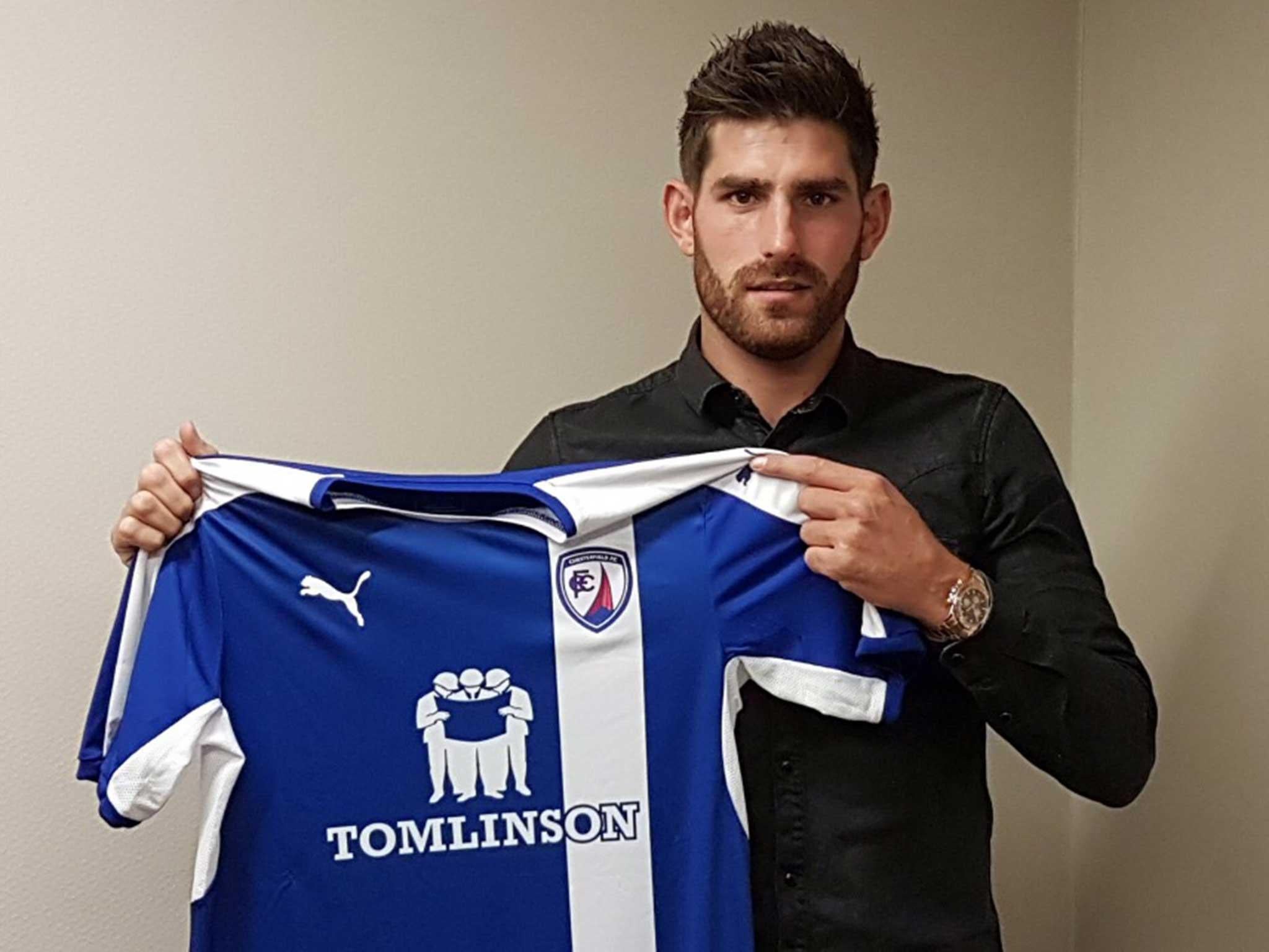 Ched Evans is revealed as a Chesterfield player