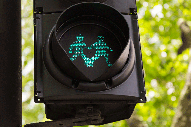 There are seven different symbols going on the lights, including the widely recognised transgender symbol