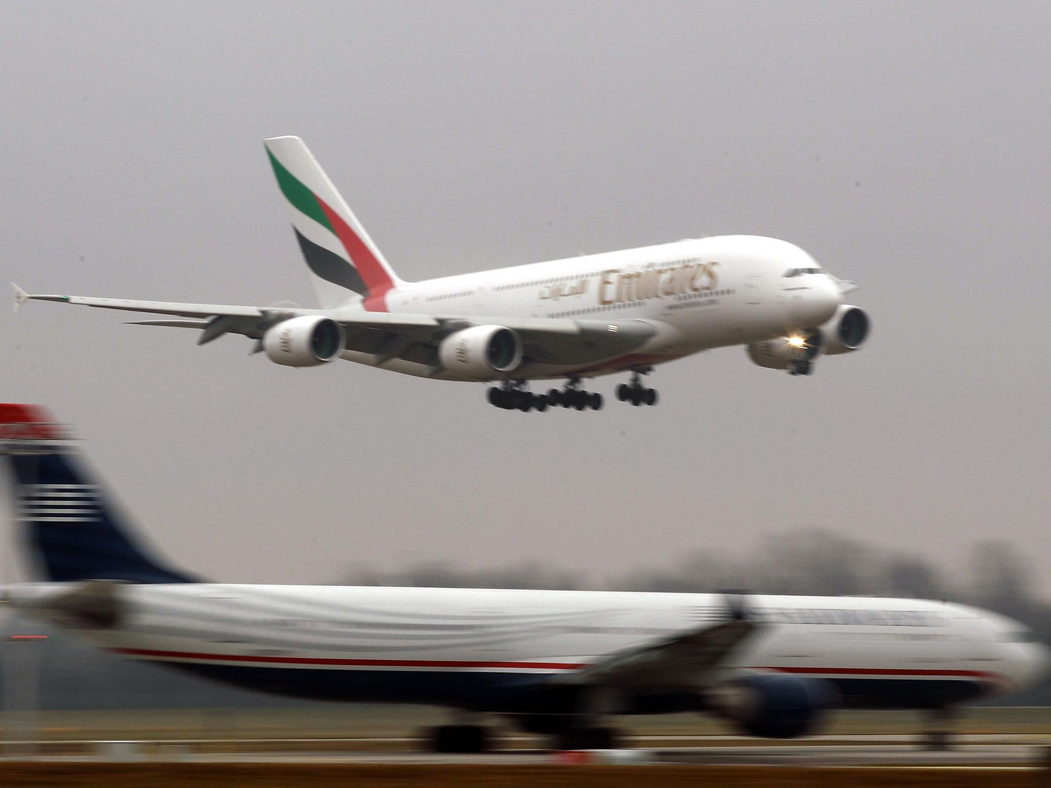 A medical team met Emirates Flight EK 21 when it landed at Manchester Airport around 7.30am