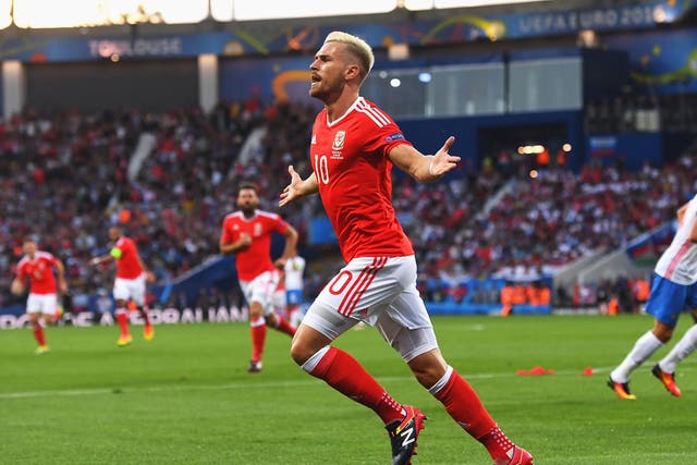 Aaron Ramsey put Wales ahead in the opening minutes against Russia