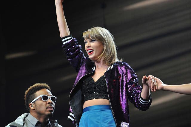Taylor Swift performs in Kansas City.