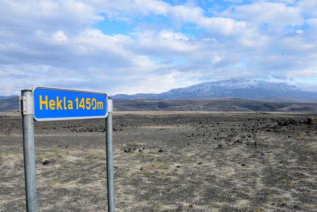 Picture shows the Helka volcano, about 110 kilometres (70 miles) east of Reykjavik