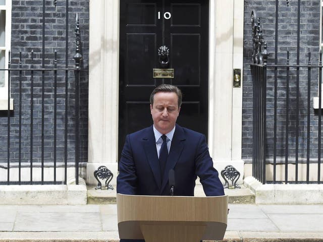 David Cameron makes an impromptu speech about Brexit outside 10 Downing Street