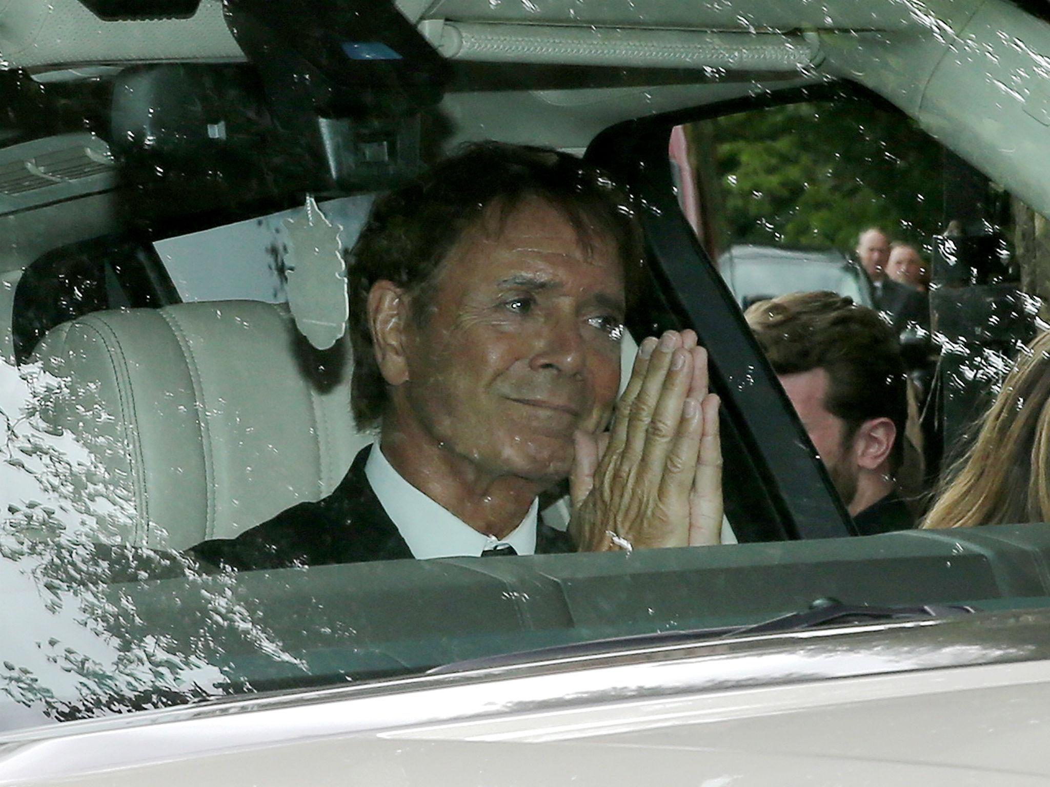 Cliff Richard attends Cilla Black's funeral in August, 2015