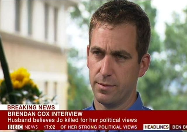 Brendan Cox, widower of MP Jo Cox, during an interview with the BBC