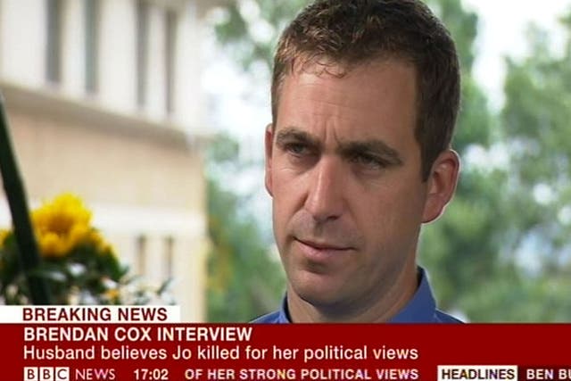 Brendan Cox, widower of MP Jo Cox, during an interview with the BBC