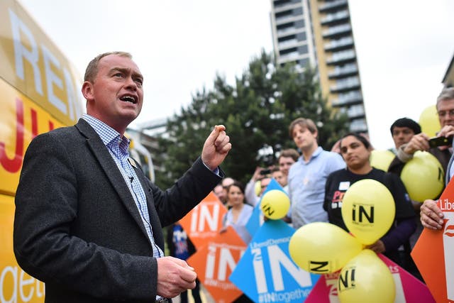 Lib Dem leader Tim Farron condemned the tactics used by the Vote Leave campaign