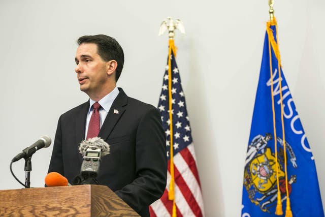 Scott Walker announces his exit from the presidential race in September 2015. At the time, he urged other Republicans to do the same, so that the party could consolidate around a candidate to defeat Donald Trump.