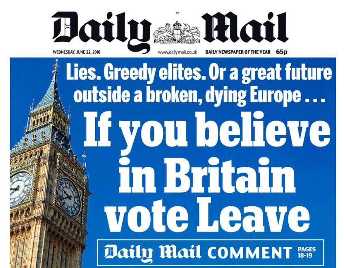 EU referendum Daily Mail breaks with Mail on Sunday to back Brexit