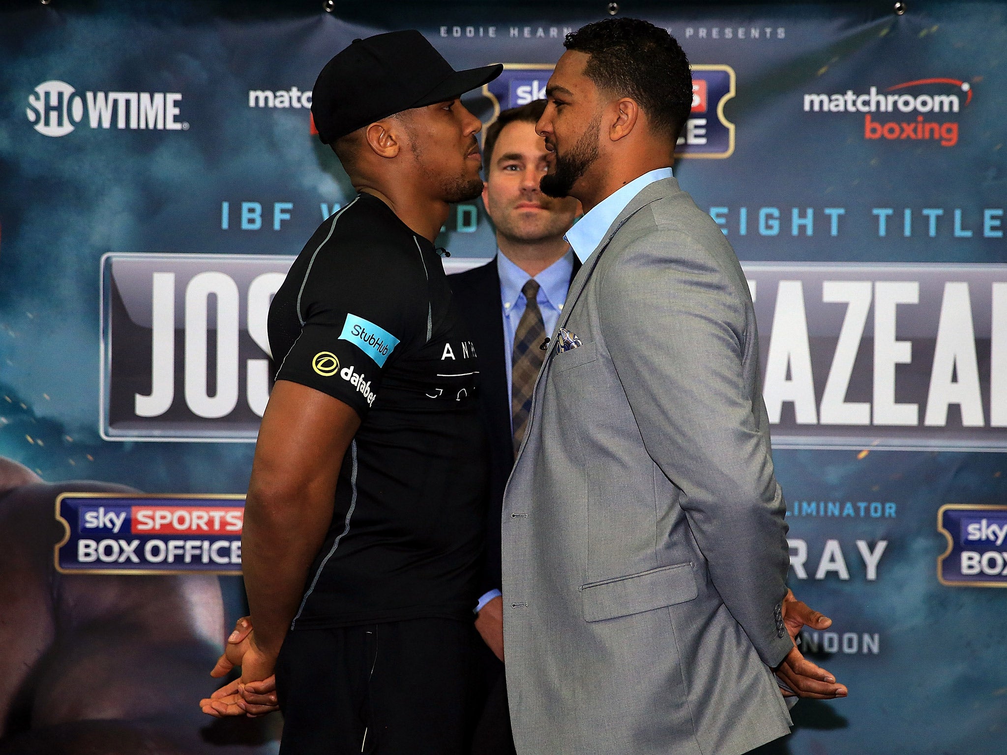 Anthony Joshua makes his first defence of the IBF world heavyweight title against Dominic Breazeale
