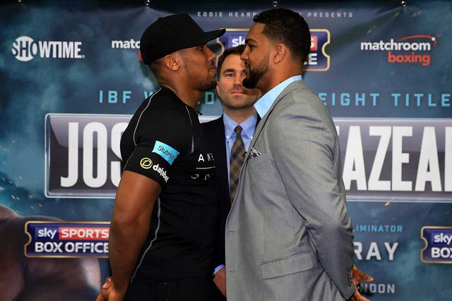 Anthony Joshua makes his first defence of the IBF world heavyweight title against Dominic Breazeale