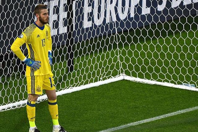 David De Gea conceded for the first time in a competitive international for Spain (Getty)