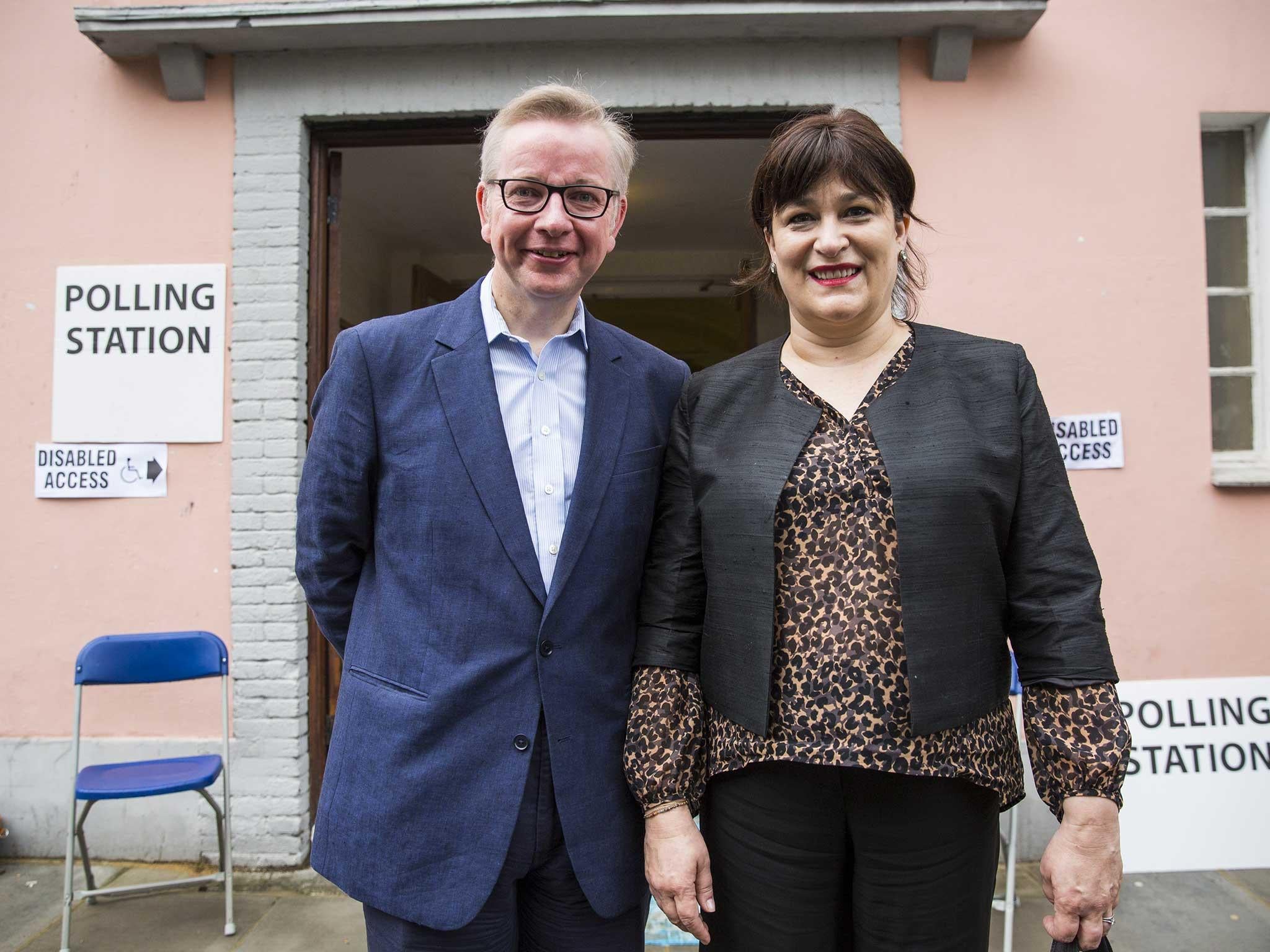 Michael Gove and Sarah Vine at a polling station (Getty Images)