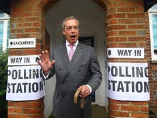 Read more

Nigel Farage says 'it looks like Remain will edge it' as polls close