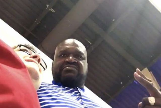 Dominick Nati posed with NBA legend Shaq when he caught this hilarious moment